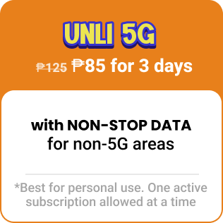 UNLI 5G w/ NSD 125 now P85